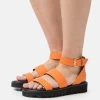 Sandalias Con Plataforma - Orange
