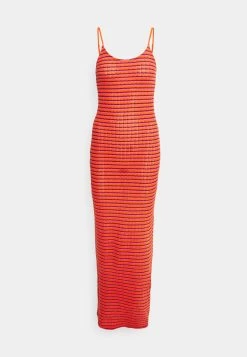 Even&Odd Midi Fake Bodycon Dress - Vestido Largo - Orange/Pink/Black -Estilo Urbano Ventas 12d50d9df40e4a1ca3365973b64b9dd7