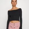 Offshoulder Basic- Jersey De Punto - Black