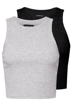 2 Pack - Top - Light Grey/Black