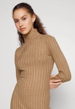 Even&Odd Rollkragen Bodycon Ripp Midi Strickkleid - Vestido De Tubo - Camel -Estilo Urbano Ventas 28bdbbbdfd6141aaa7ba66e3aecb273f