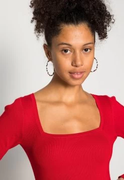 Even&Odd Eckiger Ausschnitt Mini Strickkleid - Vestido De Punto - Red -Estilo Urbano Ventas 358f9f3f0a264359a9e95beaadd53790