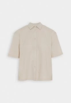 Even&Odd Linen-Mix Button Down Blouse - Camisa - Beige -Estilo Urbano Ventas 486e50f0eac444eca20faeb432b2978e