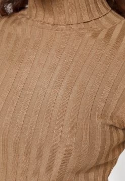 Even&Odd Rollkragen Bodycon Ripp Midi Strickkleid - Vestido De Tubo - Camel -Estilo Urbano Ventas 4d059417cf5342c2b4e1cc55e44b1131