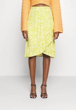 Even&Odd Falda Acampanada - Light Green/White