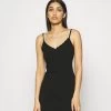 Even&Odd Scallop Edge Mini Strap Dress - Vestido De Tubo - Black