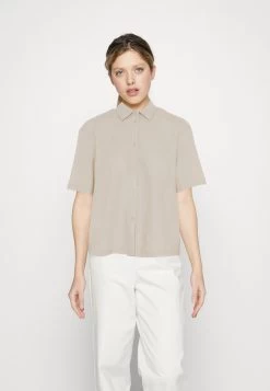 Even&Odd Linen-Mix Button Down Blouse - Camisa - Beige