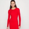 Even&Odd Crew Ausschnitt Ripp Basic Bodycon Mini Strickkleid - Vestido De Tubo -Berry