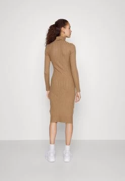 Even&Odd Rollkragen Bodycon Ripp Midi Strickkleid - Vestido De Tubo - Camel -Estilo Urbano Ventas 74f9281a877c47b9a211b38c065af5d0