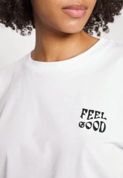 Even&Odd Clare Feel Good Chest Artwork- Camiseta Estampada - White -Estilo Urbano Ventas 776ed0e7e8de4b1ba859a48e031bf46e