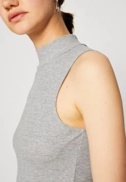 Even&Odd Perkin Neck Midi Bodycon Dress - Vestido Ligero - Mottled Grey -Estilo Urbano Ventas 7867d7c0c842414abca4092732b274e1