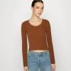 Even&Odd Flared Sleeve - Jersey De Punto - Brown