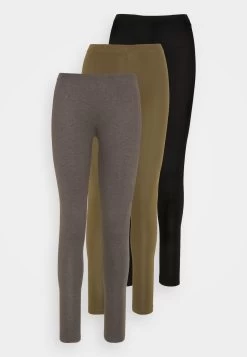 Even&Odd 3 Pack - Leggings - Black/Khaki/Mottled Dark Grey -Estilo Urbano Ventas 85cc74f5370646ff863212df1a00fb9a