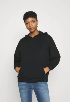 Even&Odd Hoodie Long Without Drawcord And Pocket - Jersey Con Capucha - Black