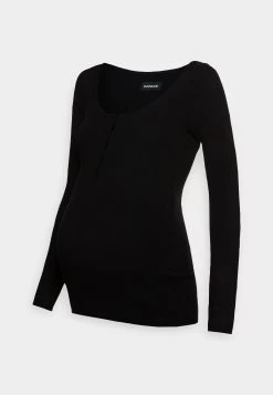 Estilo Urbano Ventas 18 Nursing Button Placket - Jersey De Punto - Black