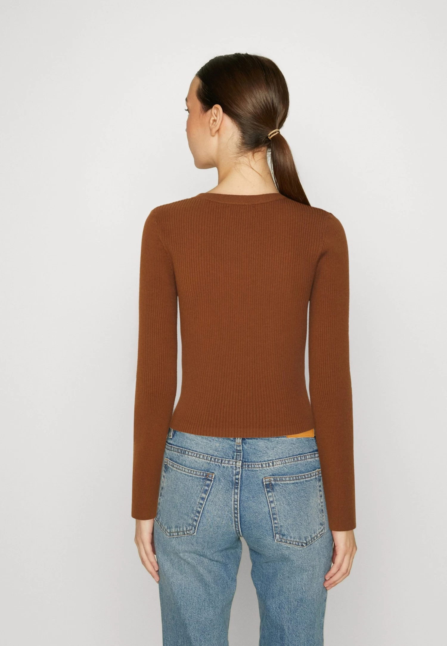 Even&Odd Flared Sleeve - Jersey De Punto - Brown 3 Even&Odd Flared Sleeve - Jersey De Punto - Brown - Imagen 3