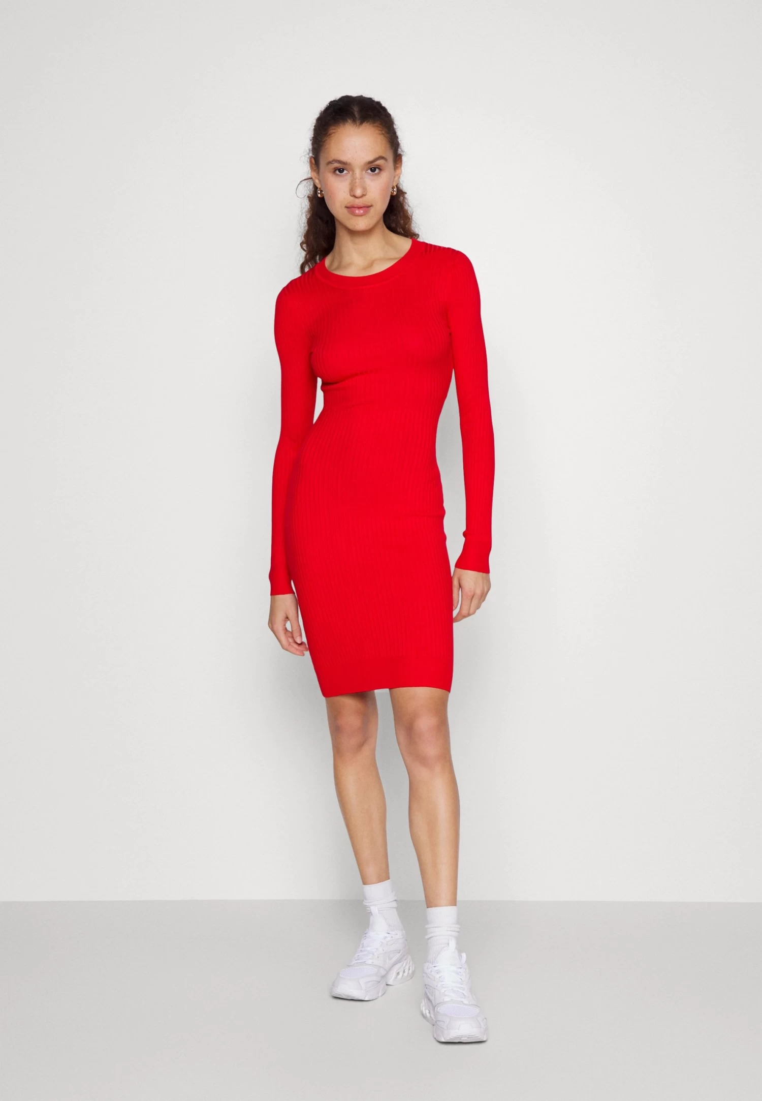 Even&Odd Crew Ausschnitt Ripp Basic Bodycon Mini Strickkleid - Vestido De Tubo -Berry 2 Even&Odd Crew Ausschnitt Ripp Basic Bodycon Mini Strickkleid - Vestido De Tubo -Berry - Imagen 2