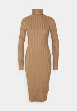 Even&Odd Rollkragen Bodycon Ripp Midi Strickkleid - Vestido De Tubo - Camel -Estilo Urbano Ventas fd1bb072fef7450f958b7bebc228e129